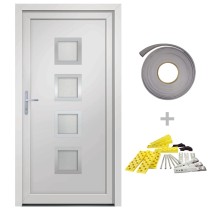 Front Door White 98x190 cm PVC