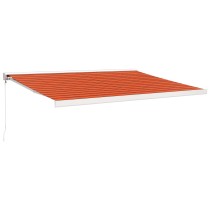 Retractable Awning Orange and Brown 4.5x3 m Fabric and Aluminium