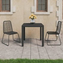 7 Piece Garden Dining Set PVC Rattan Black and Brown