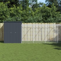 Chicken Cage with Run Light Grey 165x1067x181 cm Galvanised Steel
