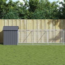 Dog House with Roof Light Grey 117x609x123 cm Galvanised Steel