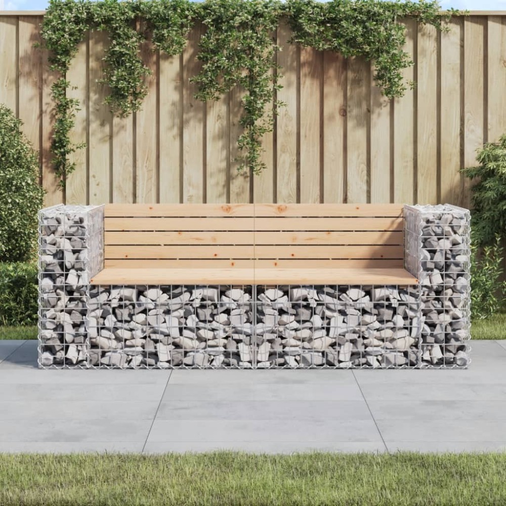 Garden Bench Gabion Design 184x71x65.5 cm Impregnated Wood Pine