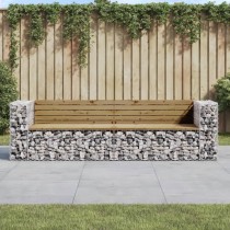 Garden Bench Gabion Design 244x71x65.5 cm Solid Wood Pine