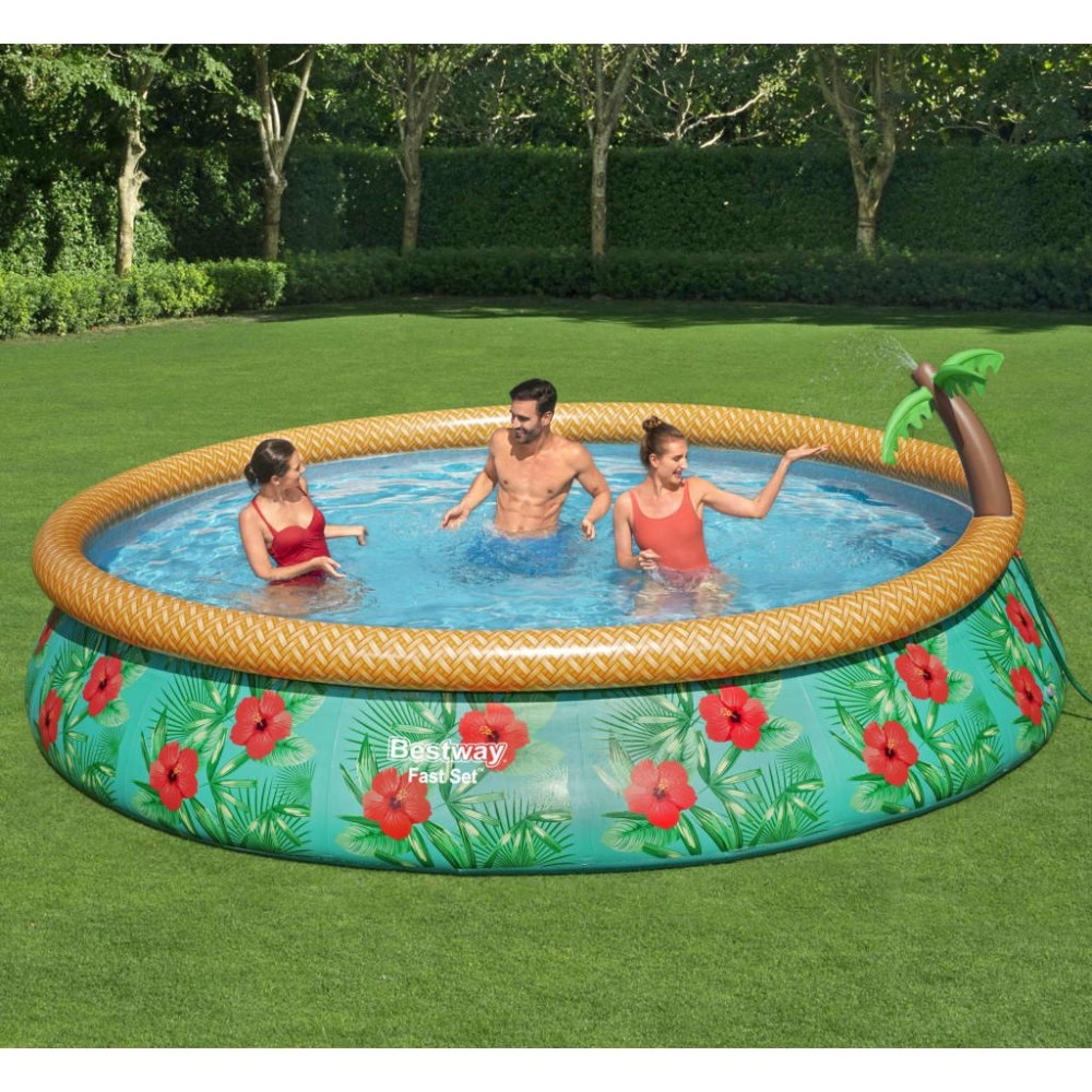 Bestway Fast Set Inflatable Paradise Palms Pool Set 457x84 cm