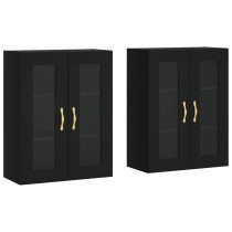 Wall Mounted Cabinets 2 pcs High Gloss White Engineered Wood