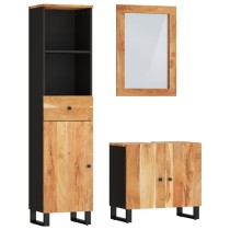 3 Piece Bathroom Furniture Set Solid Wood Acacia