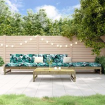 4 Piece Garden Lounge Set Black Solid Wood Pine