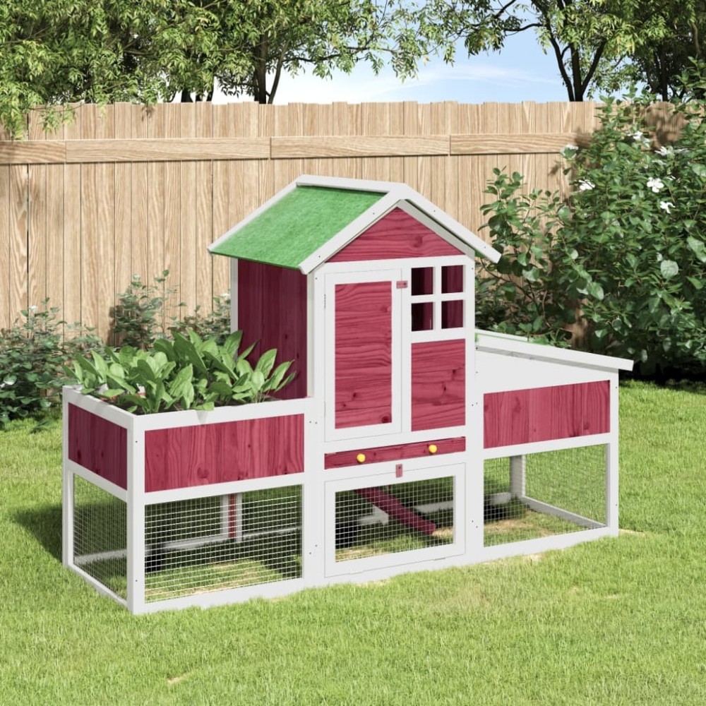 Rabbit Hutch Brown 170x63x113 cm Solid Wood Pine