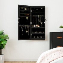 Mirror Jewellery Cabinet with LED Lights Wall Mounted