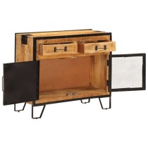 Sideboard 80x31x66 cm Solid Rough Wood Mango and Metal