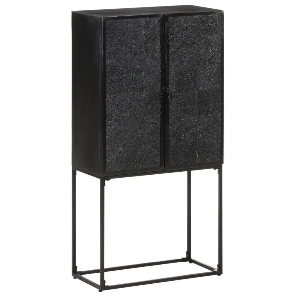 Sideboard Black 60x30x120 cm Solid Acacia and Mango Wood