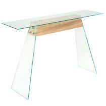 Konsolentisch MDF und Glas 120 x 30 x 76 cm Eichenoptik