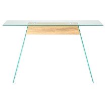 Konsolentisch MDF und Glas 120 x 30 x 76 cm Eichenoptik