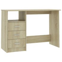 Schreibtisch mit Schubladen Betongrau 110×50×76cm Holzwerkstoff