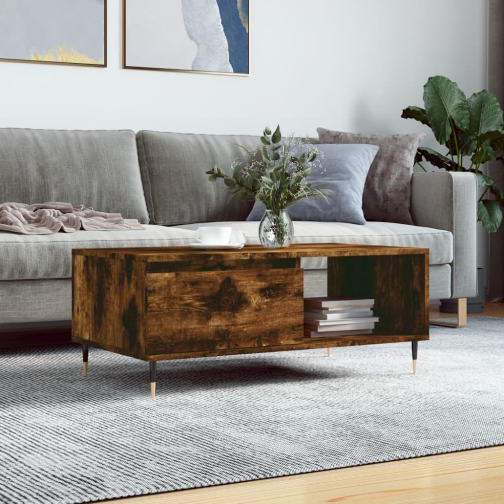 Coffee Table High Gloss White 90x50x36.5 cm Engineered Wood