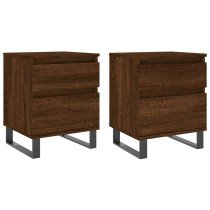 Bedside Cabinets 2 pcs Smoked Oak 40x35x50 cm Engineered Wood