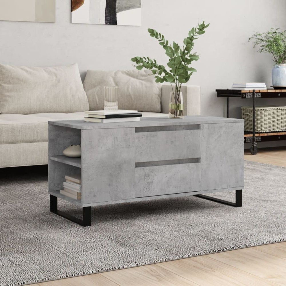 Coffee Table Grey Sonoma 102x44.5x50 cm Engineered Wood