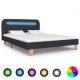 Bed Frame with LED Dark Grey Fabric 135x190 cm 4FT6 Double