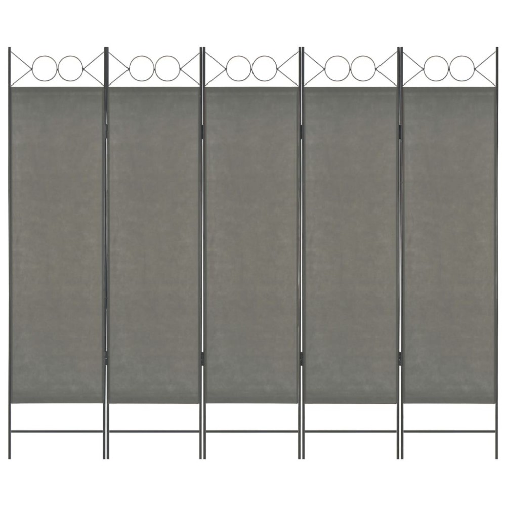 5-Panel Room Divider White 200x180 cm