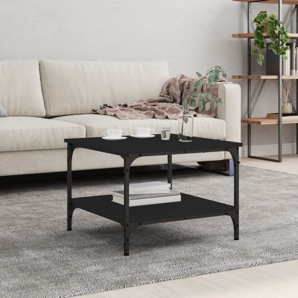 Coffee Table Black 55x55x40 cm Engineered Wood