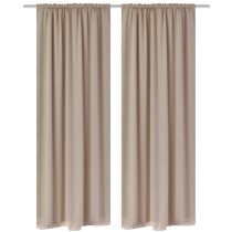 2 pcs Black Slot-Headed Blackout Curtains 135 x 245 cm