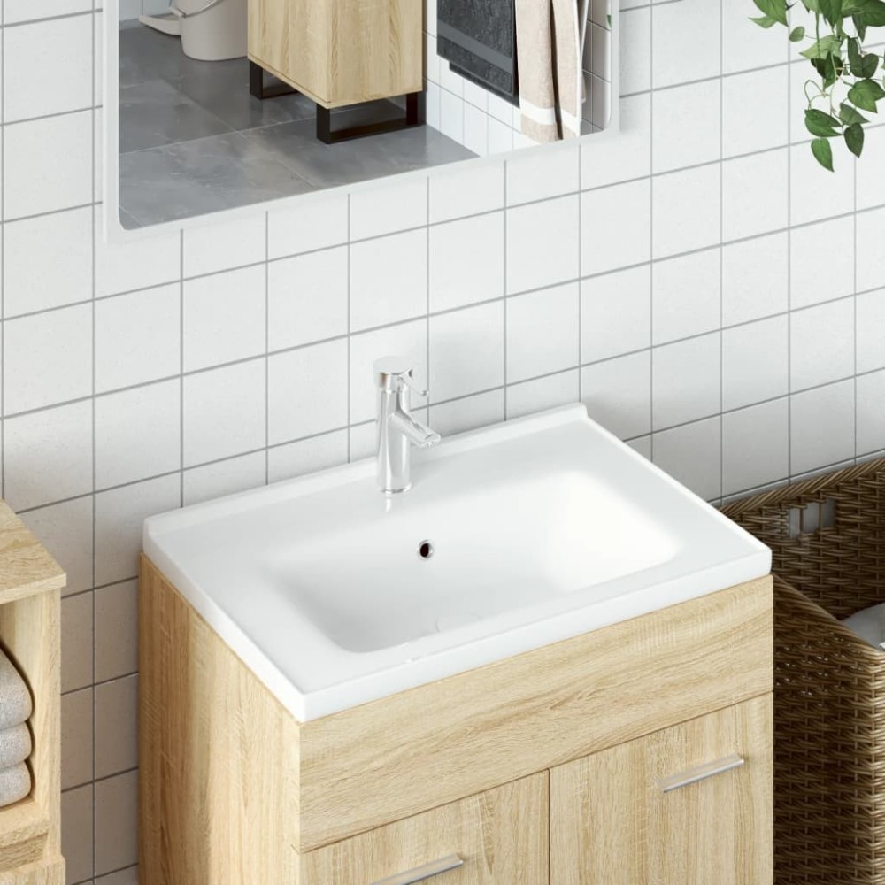 Bathroom Sink White 81x48x19.5 cm Rectangular Ceramic