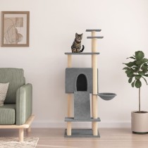 Cat Tree with Sisal Scratching Posts Cream 153 cm