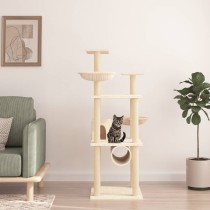 Cat Tree with Sisal Scratching Posts Dark Grey 141 cm