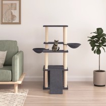 Cat Tree with Sisal Scratching Posts Cream 133 cm