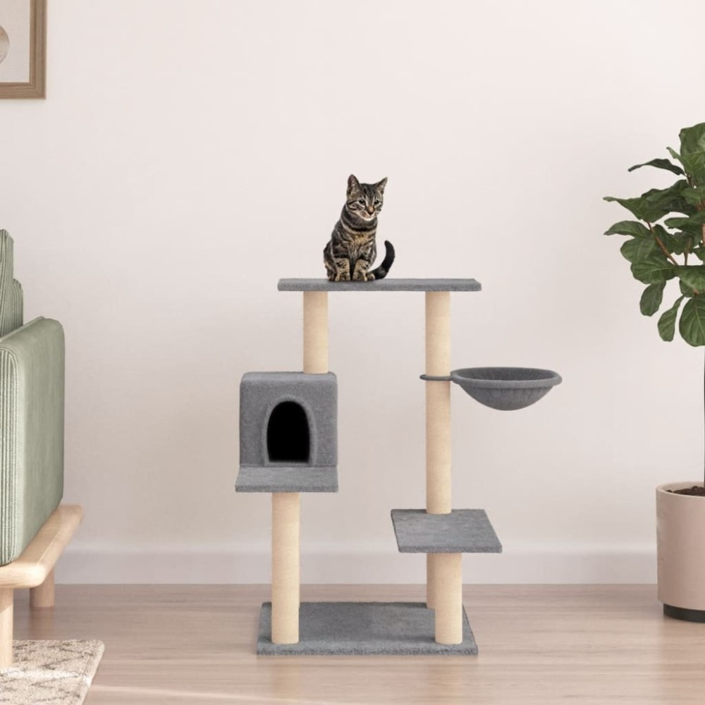 Cat Tree with Sisal Scratching Posts Dark Grey 82.5 cm