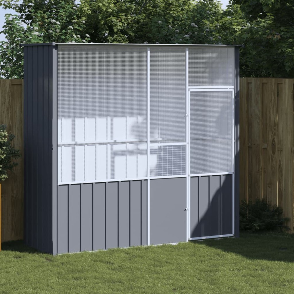 Bird Cage Grey 115x78x200 cm Galvanised Steel