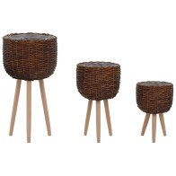 Planter 3 pcs Wicker with...