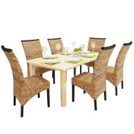 Dining Chairs 6 pcs Abaca...