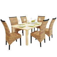 Dining Chairs 6 pcs Abaca...