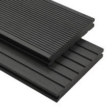 WPC Solid Decking Boards with Accessories 10 mÂ² 2.2 m Teak