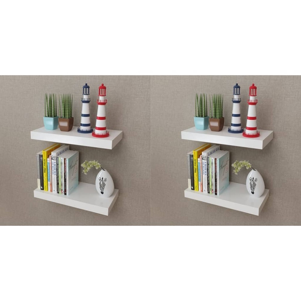 Wall Shelves 4 pcs White 100 cm