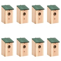 Bird Houses 8 pcs Wood 12x12x22 cm