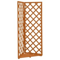 Corner Trellis Planter Grey 50x50x145 cm Solid Firwood