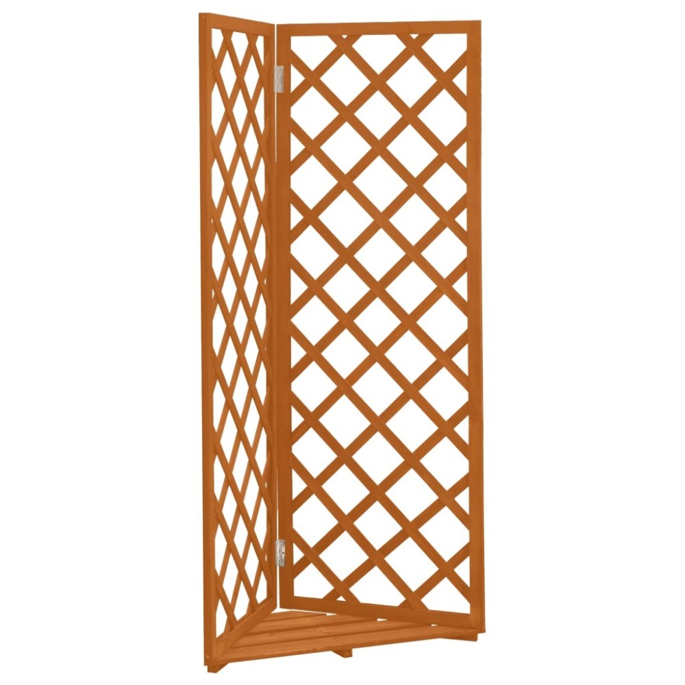 Corner Trellis Planter Grey 50x50x145 cm Solid Firwood