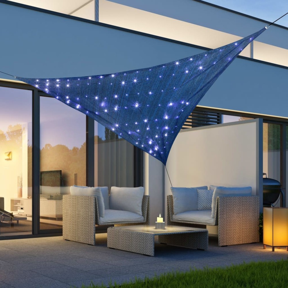 HI Sunsail with 100 LED Light Blue 2x3 m