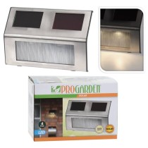 ProGarden LED Outdoor 4 Piece Solar Lamp Set Stainless Steel