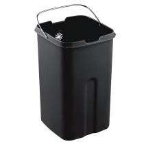 EKO Open Top Waste Bin Laguna 35 L Matte Silver