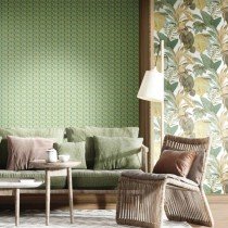 Topchic Tapete Big Leaves Blau und Beige