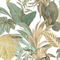 Topchic Tapete Big Leaves Blau und Beige