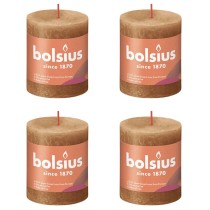 Bolsius Rustic Pillar Candles Shine 4 pcs 190x68 mm Spice Brown