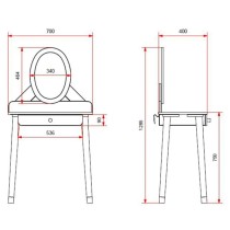 Vipack Kids Dressing Table Billy with Mirror Wood White