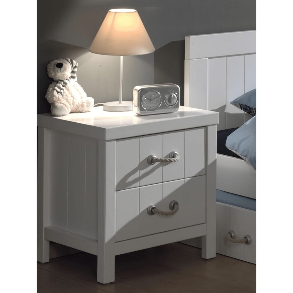 Vipack Nightstand Lewis 2-drawer Wood White