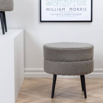 Venture Home Pouffe Pot 40x40x40 cm Teddy Black and Grey