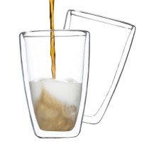 HI Latte Macchiato Glass Set 2 pcs 400 ml Transparent