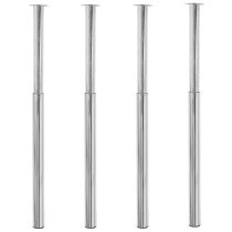 2 Telescopic Table Legs Brushed Nickel 710 mm-1100 mm